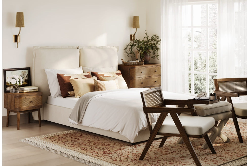 Sunday Ivory Upholstered Super King Bed