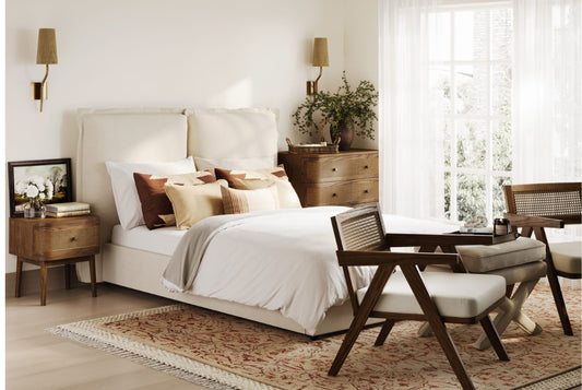 Sunday Ivory Upholstered Super King Bed