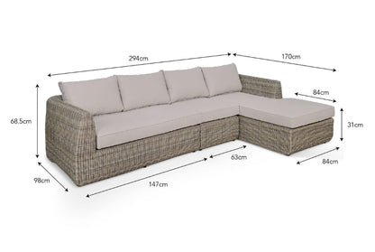 Skala Corner Sofa Set - Rattan Light Natural