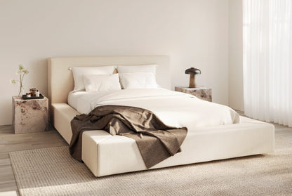 Soho White Clay Upholstered Double Bed