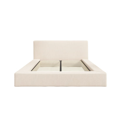 Soho White Clay Upholstered Double Bed