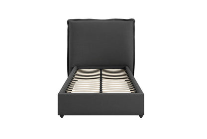 Sunday Deep Grey Upholstered Single Bed