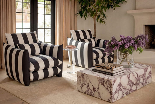 Sycamore Black and White Striped Chair