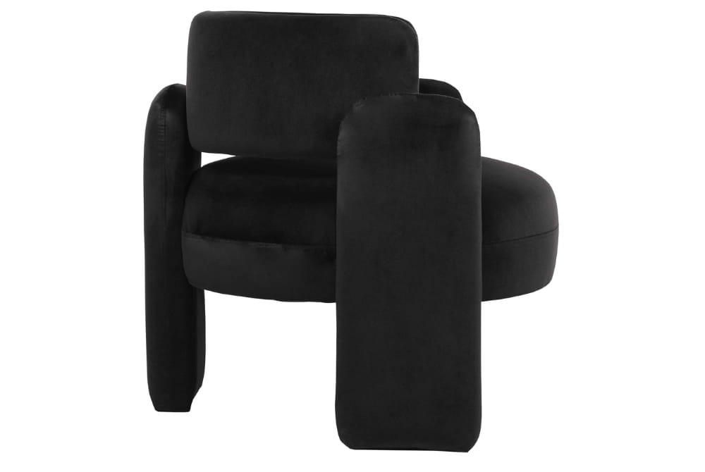 The Cadence Black Velvet Curved Chair