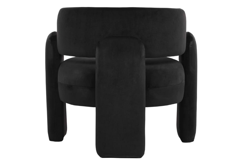 The Cadence Black Velvet Curved Chair