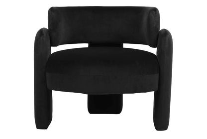 The Cadence Black Velvet Curved Chair