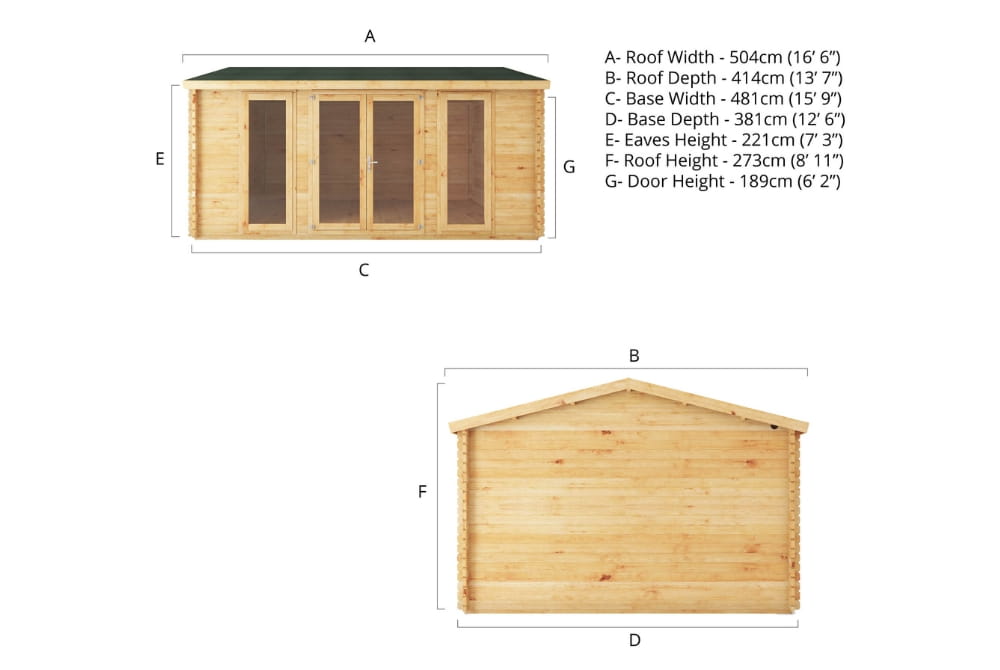 The Home Office Studio Log Cabin 5m x 4m