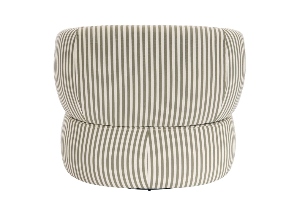 The Oasis Olive Green and White Stripe Swivel Lounge Chair