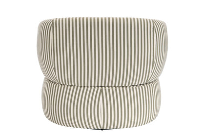 The Oasis Olive Green and White Stripe Swivel Lounge Chair