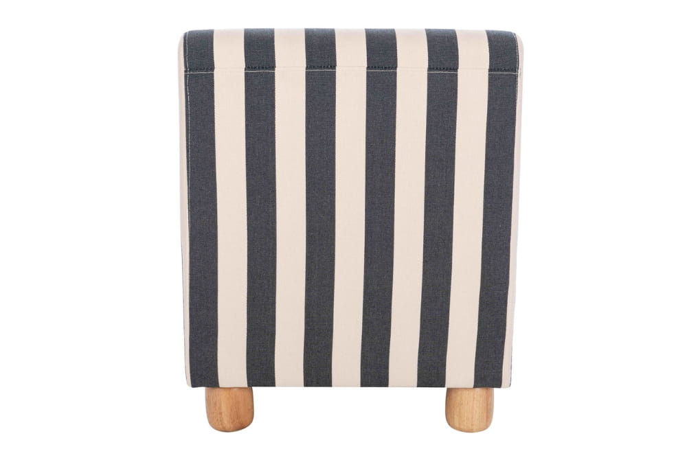 The Promenade Black and White Stripe Armless Chair with Wooden Feet