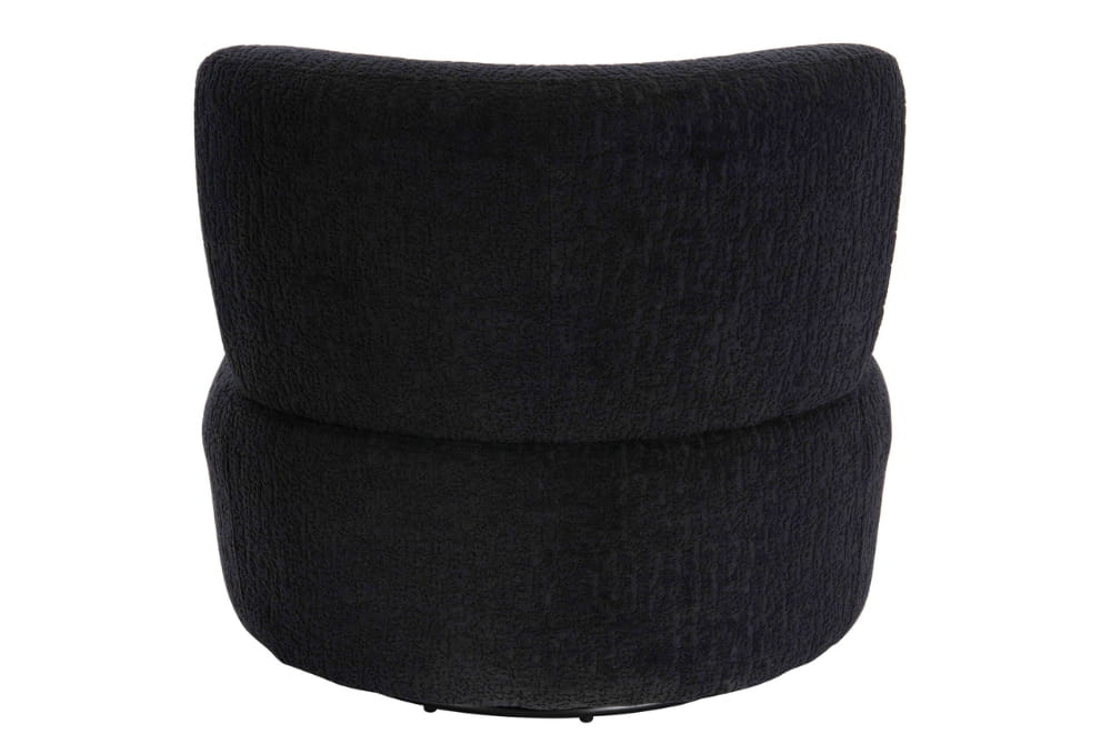 The Shadow Black Textured Curved Swivel Lounge Chair