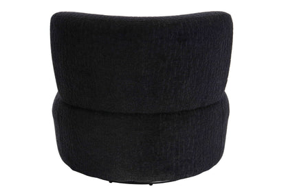 The Shadow Black Textured Curved Swivel Lounge Chair