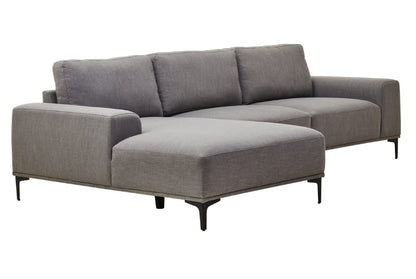 Toulon 3 Seat Grey Fabric Left Chaise Sofa