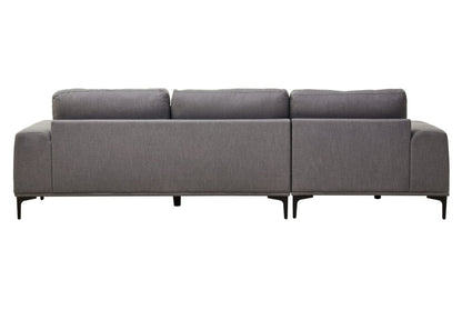 Toulon 3 Seat Grey Fabric Left Chaise Sofa