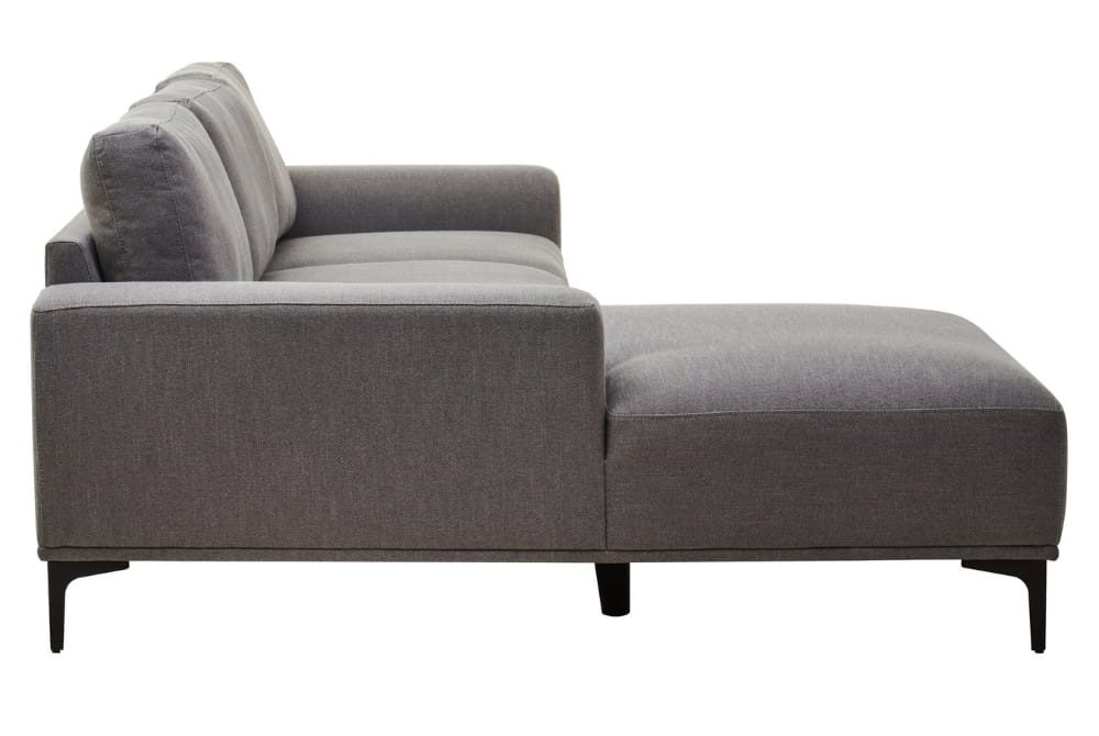 Toulon 3 Seat Grey Fabric Left Chaise Sofa
