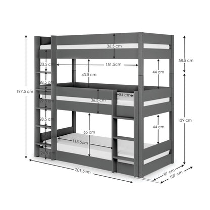 Trio Bunk Bed Anthracite