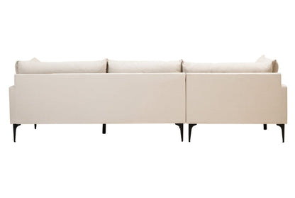 Troyes Cream Three Seat Left Chaise Sofa