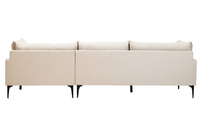 Troyes Cream Three Seat Right Chaise Sofa