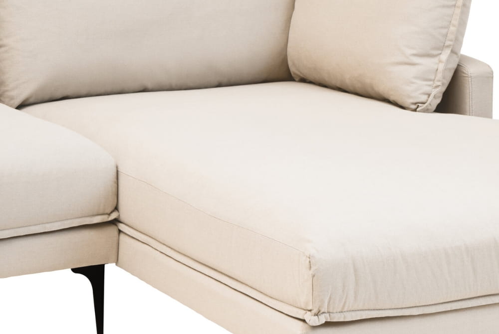 Troyes Cream Three Seat Right Chaise Sofa
