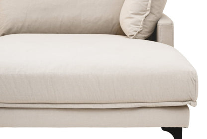 Troyes Cream Three Seat Right Chaise Sofa