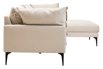 Troyes Cream Three Seat Right Chaise Sofa