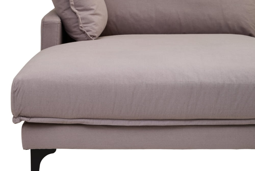 Troyes Grey Three Seat Left Chaise Sofa