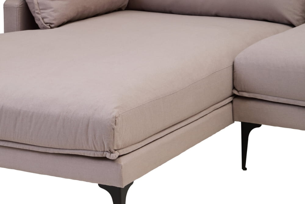 Troyes Grey Three Seat Left Chaise Sofa