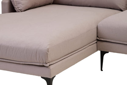 Troyes Grey Three Seat Left Chaise Sofa