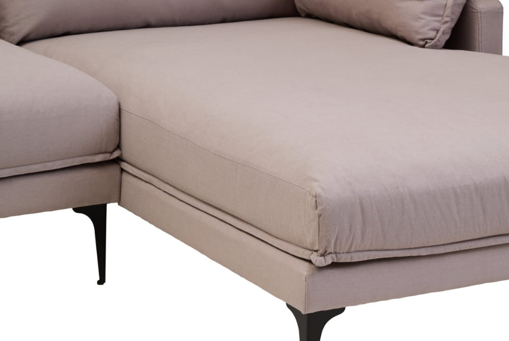  Troyes Grey Three Seat Right Chaise Sofa