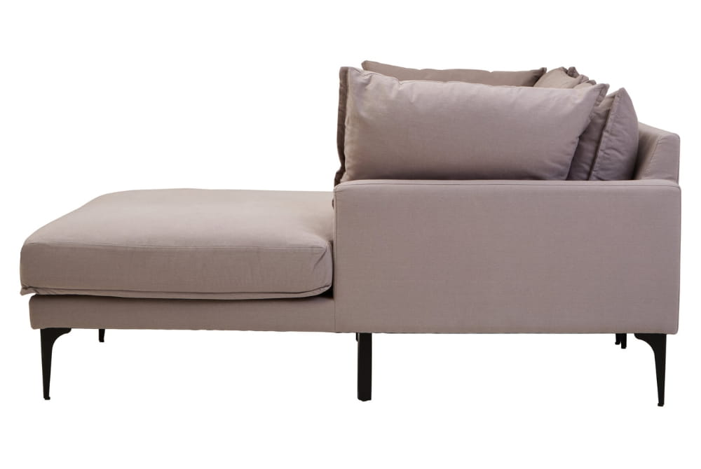 Troyes Grey Three Seat Right Chaise Sofa