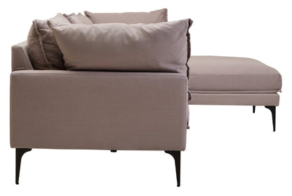  Troyes Grey Three Seat Right Chaise Sofa