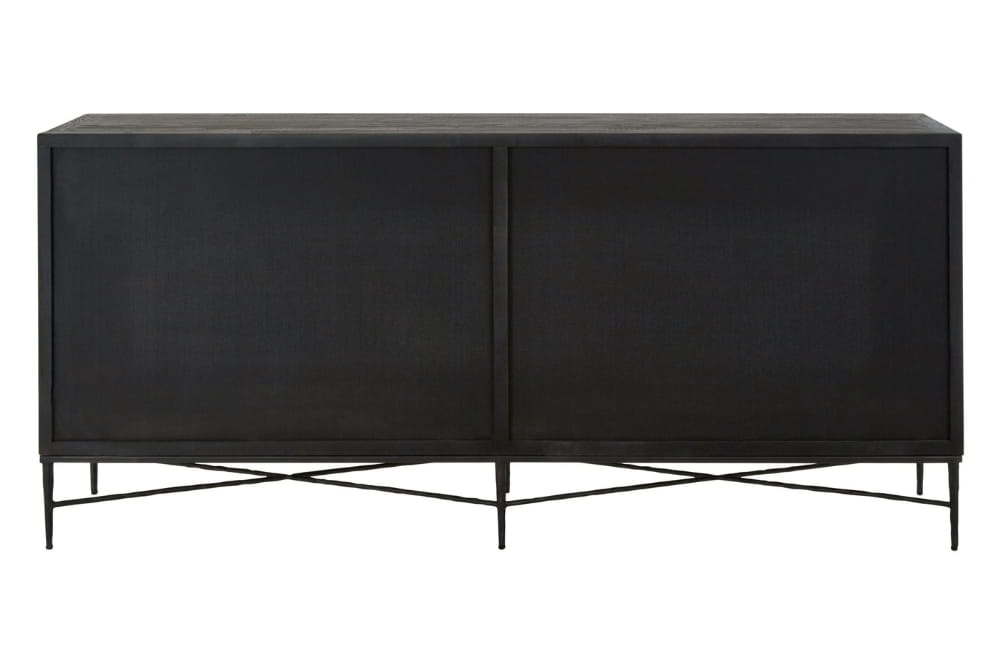 Valencia Grey Wash Recycled Elm Wood 4 Door Sideboard