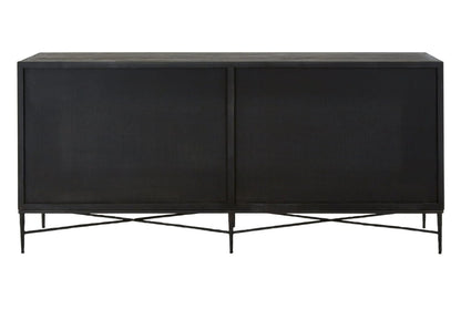 Valencia Grey Wash Recycled Elm Wood 4 Door Sideboard
