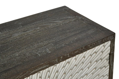 Valencia Grey Wash Recycled Elm Wood 4 Door Sideboard