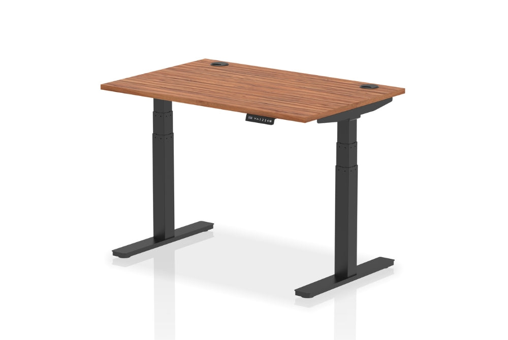 Air Height Adjustable Walnut Desk With Cable Ports