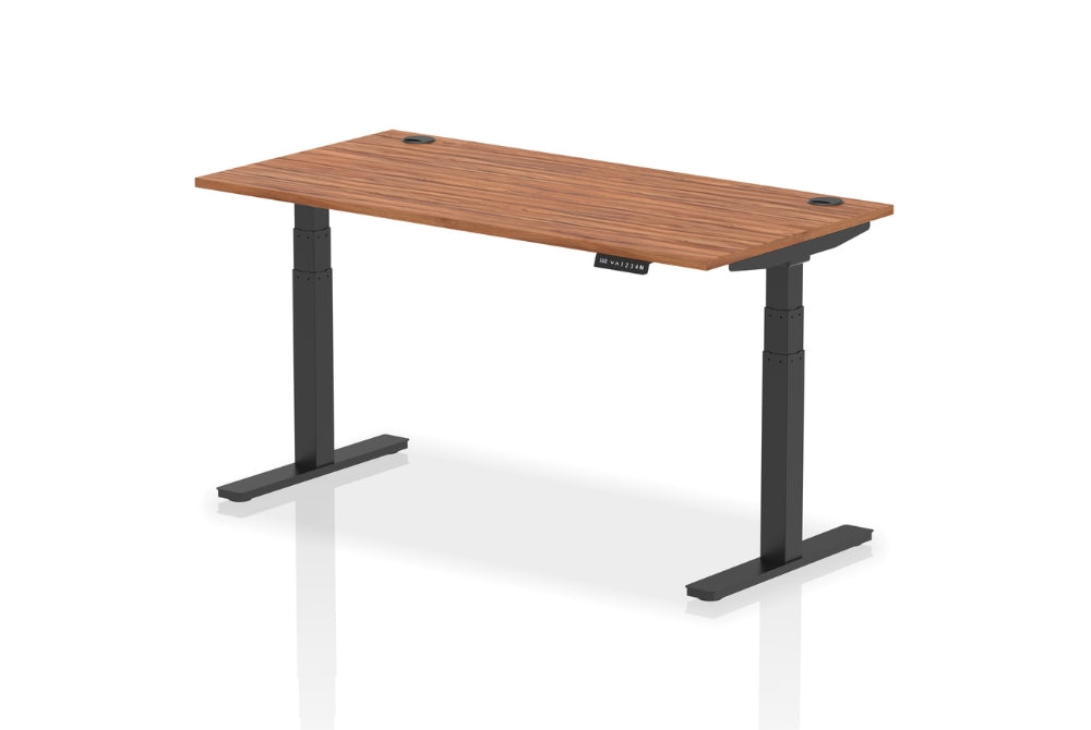 Air Height Adjustable Walnut Desk With Cable Ports