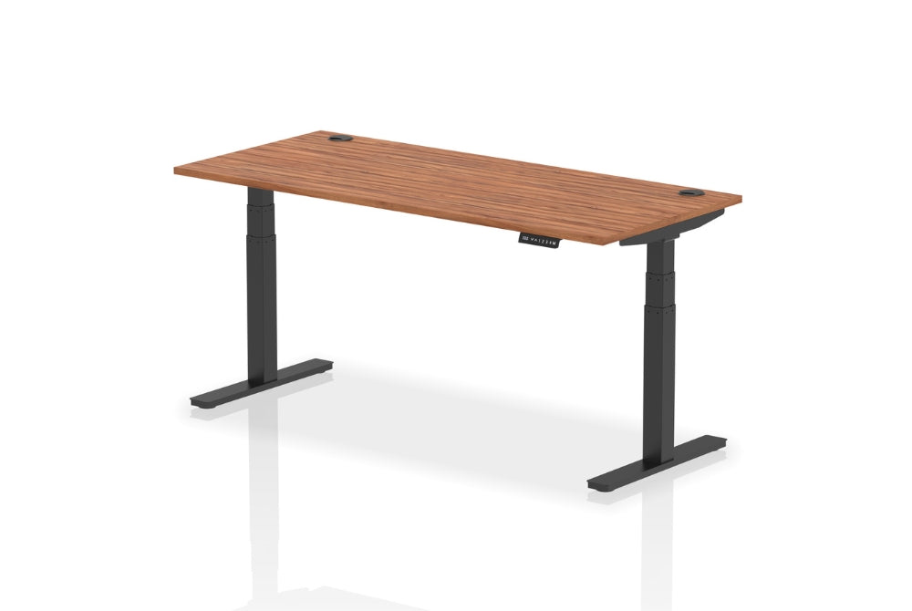 Air Height Adjustable Walnut Desk With Cable Ports