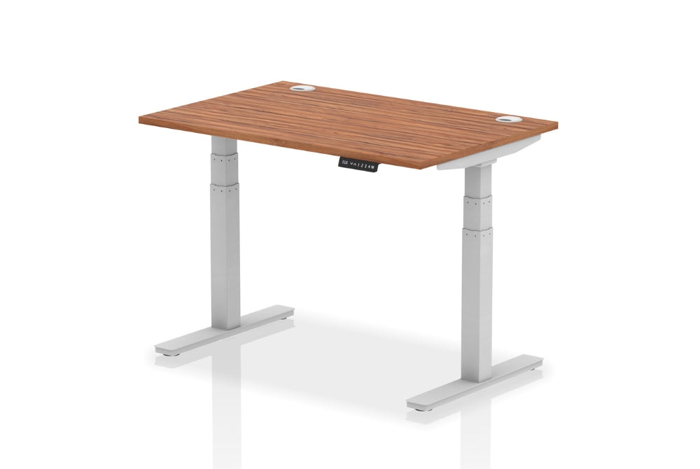 Air Height Adjustable Walnut Desk With Cable Ports