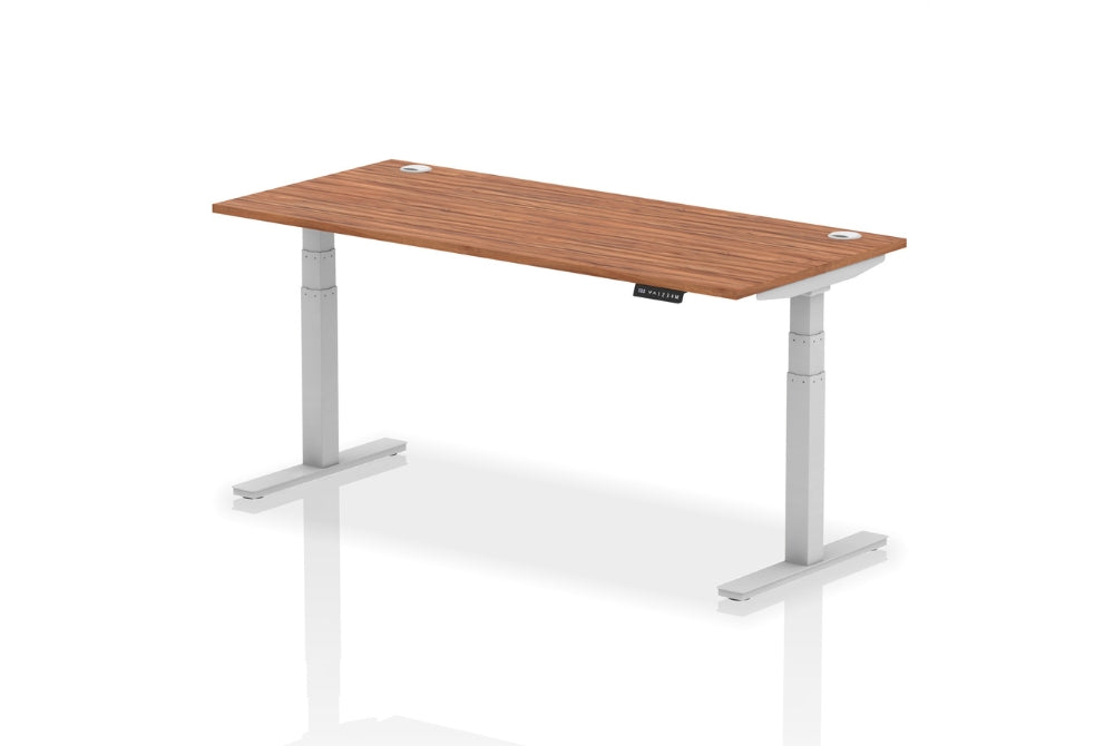 Air Height Adjustable Walnut Desk With Cable Ports