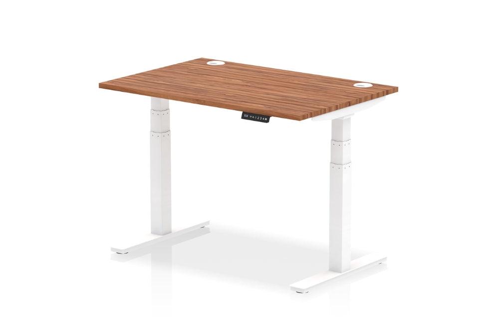 Air Height Adjustable Walnut Desk With Cable Ports