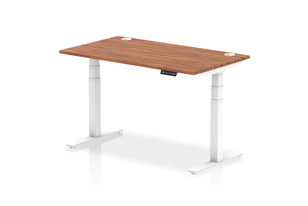 Air Height Adjustable Walnut Desk With Cable Ports