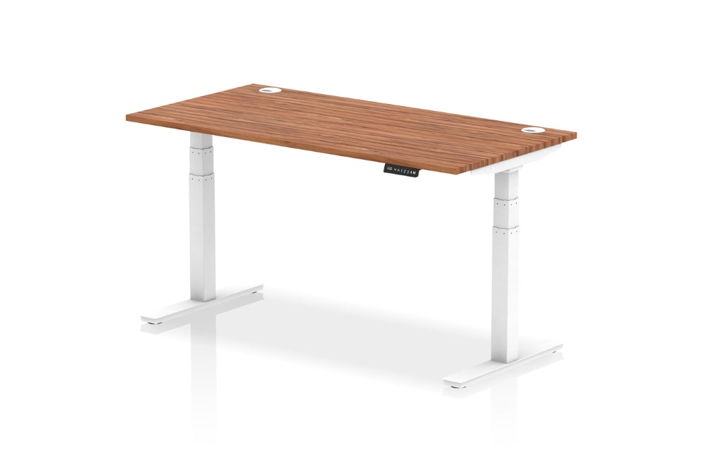 Air Height Adjustable Walnut Desk With Cable Ports