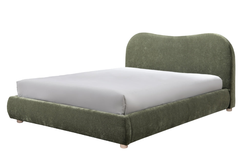 Wave Bed in Olive Soft Weave Double