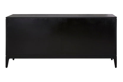 Waverley Black and Natural Oak Wood 4 Door Sideboard