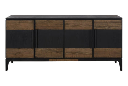 Waverley Black and Natural Oak Wood 4 Door Sideboard