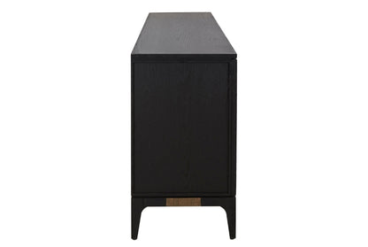 Waverley Black and Natural Oak Wood 4 Door Sideboard