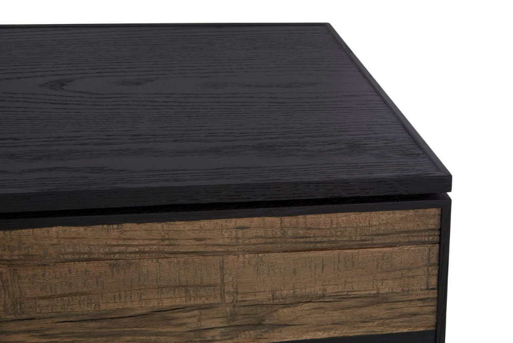 Waverley Black and Natural Oak Wood 4 Door Sideboard
