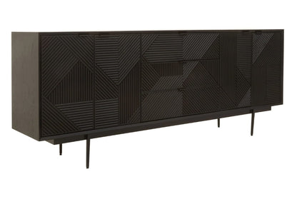 Westbourne Black Finish Sideboard with 4 Doors and 3 Drawers