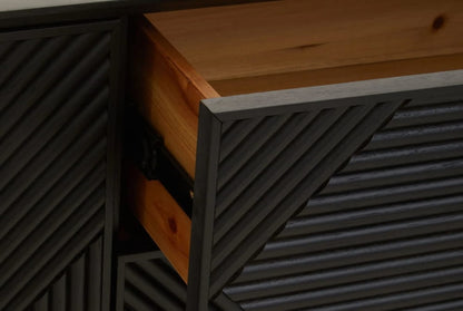 Westbourne Black Finish Sideboard with 4 Doors and 3 Drawers
