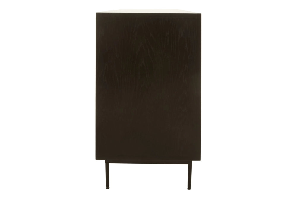 Westbourne Black Finish Sideboard with 4 Doors and 3 Drawers